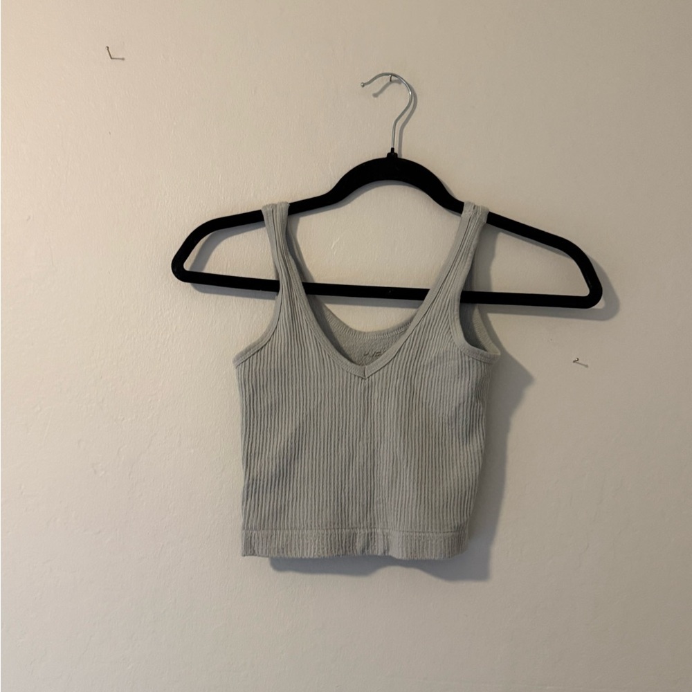 Urban Outfitters Gray Ribbed Crop Top